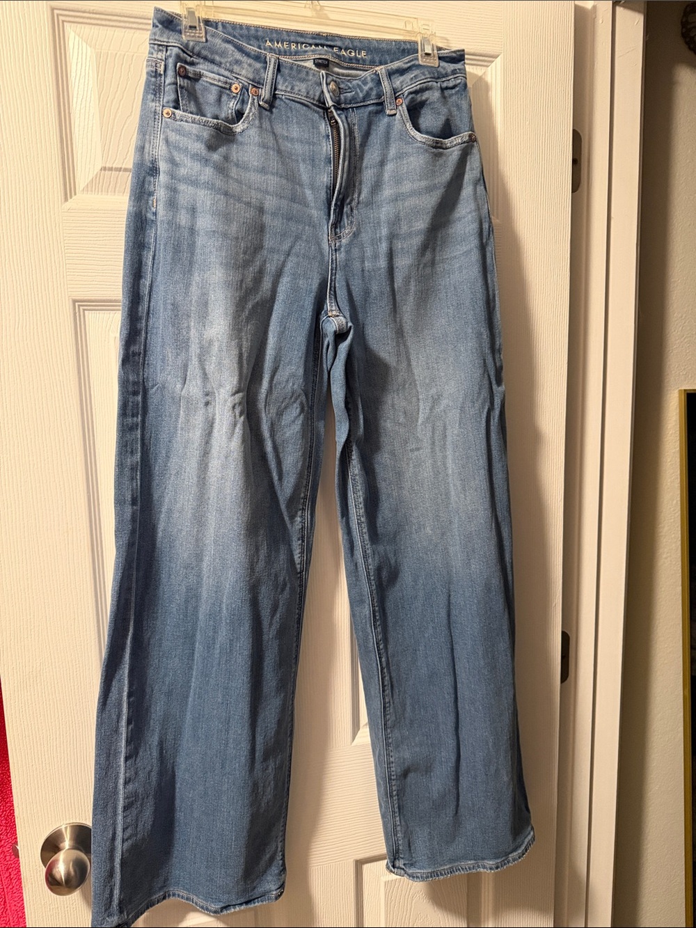 American Eagle Outfitters Light Blue Wide-Leg Jeans